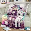 3D Cartoon Cute Unicorn Girl Birthday Gift Blanket,Soft Throw Blanket for Home Bedroom Bed Sofa Picnic Travel Cover Blanket Kids 3