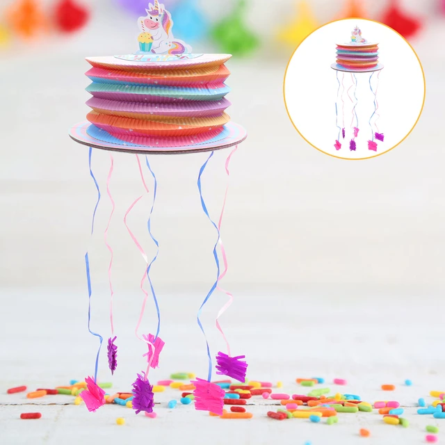 Piñatas pequeñas para pastel, linterna de piñata para fiesta de cumpleaños,  decoración de papel para niños