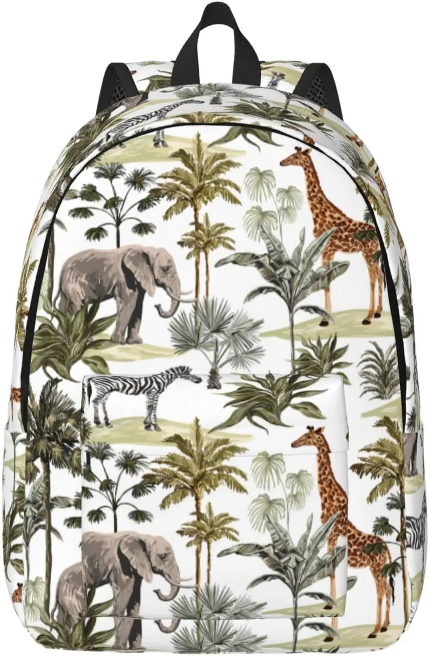 

Backpack Casual Lightweight African Bush Animals Laptop Backpack Men Women Travel Bag Outdoor Canvas Daypack