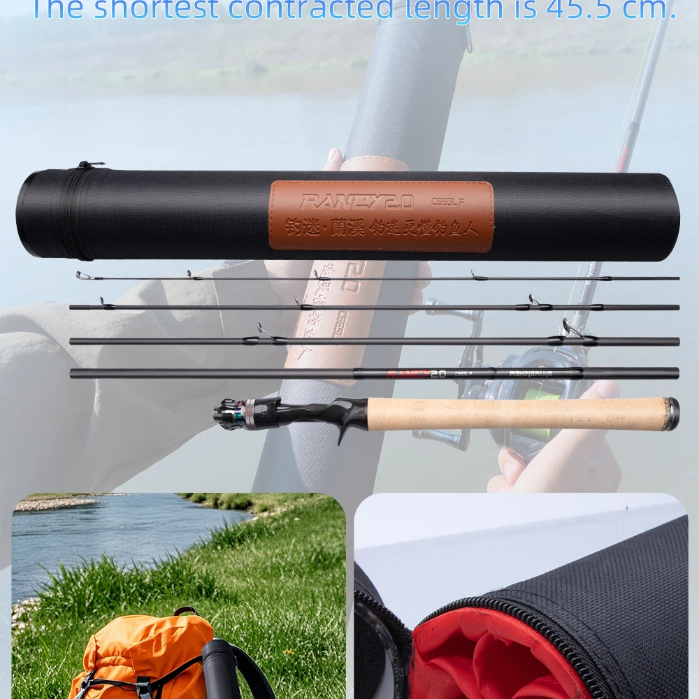 FISHINGFANS RANCY 2.0 L ML M Angelrute mit Korkgriff, FUJI O Alconite Führungsringen, 7-35G, Kohlefaser-Köderrute, Reise-Angelrute mit Transportetui – Detail 8