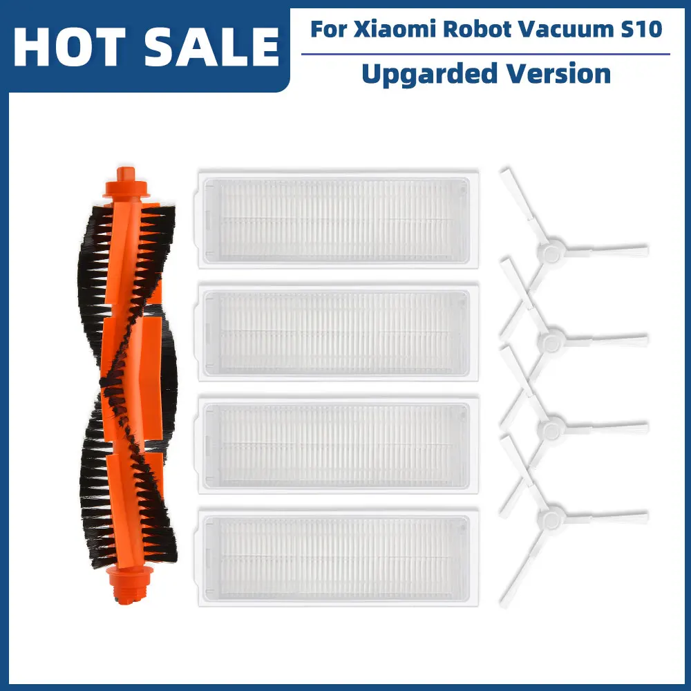 Robot Vacuum Essential Accessory Set with Main Side Brush, Filter, and Mop