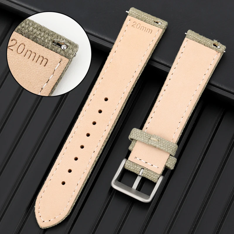Durable Nylon Sports Watch Strap - Army Green Wristband Belt - Universal Replacement - Comfortable Fit