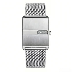 Elegant Retro Ladies' Watch with Large Dial and Digital Calendar (Silver)