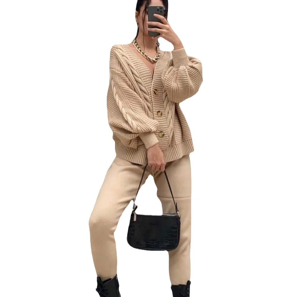 Autumn Women Sweater Sets Long Sleeve Loose Fit