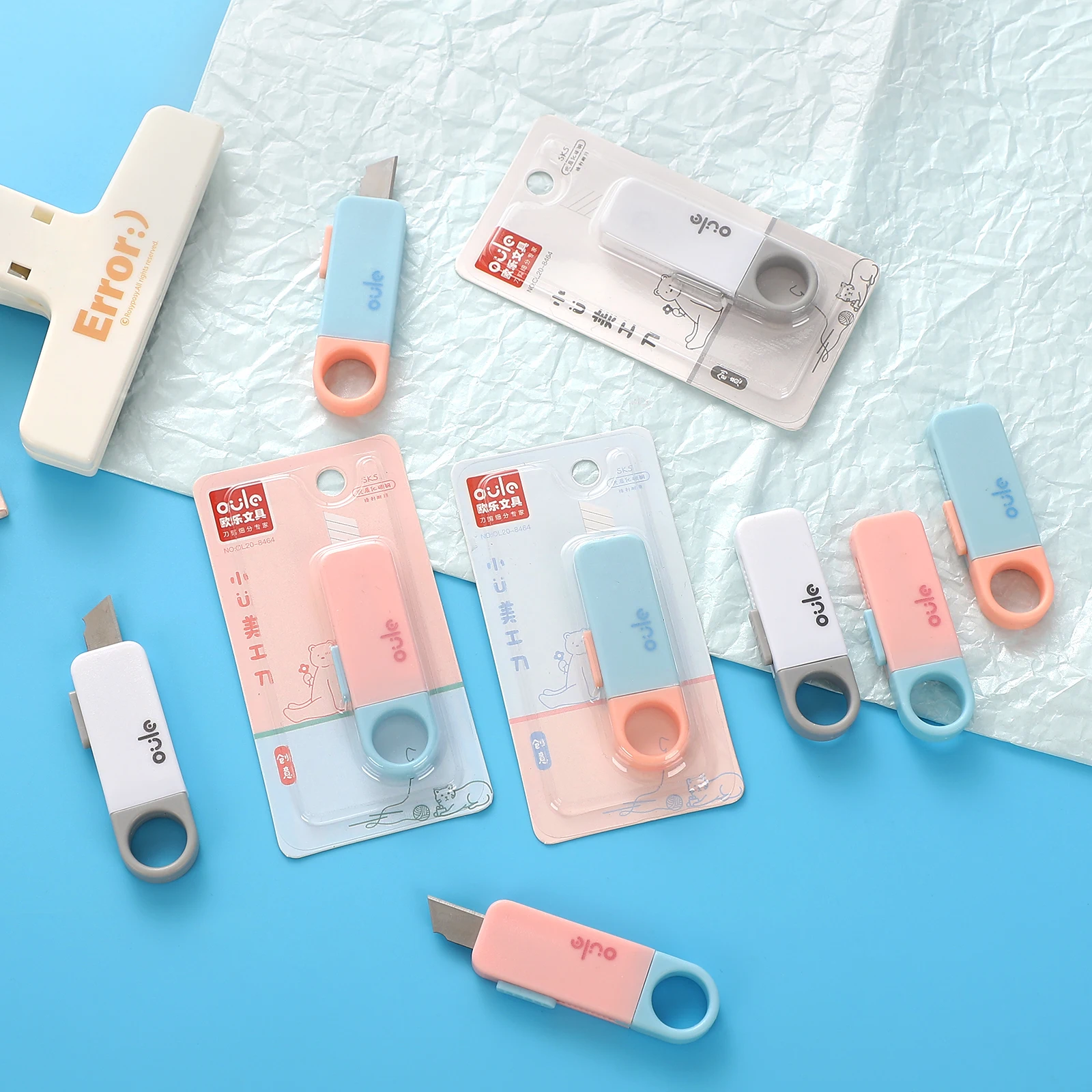 

1 Pc USD Shape Mini Macaron Color Portable Utility Knife Creative DIY Journal Material Student Supplies Stationery
