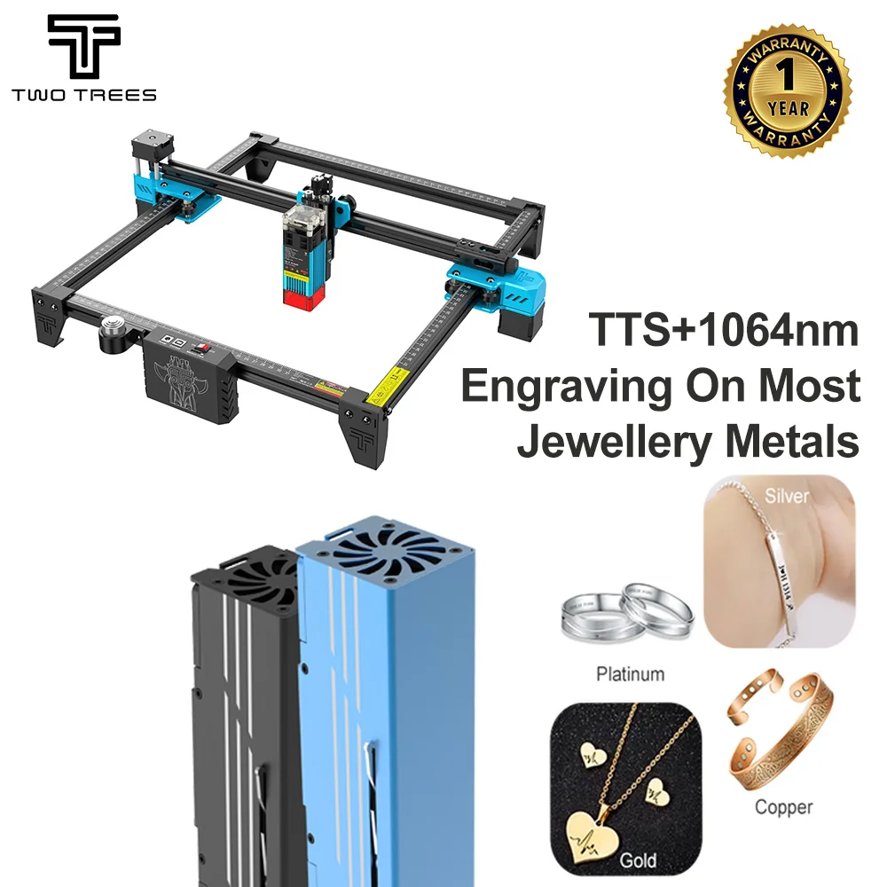 

TWOTREES TTS-55 Laser Engraving Machine With Wifi Offline Control 1064nm Red Laser Engraver for Engraving Jewelry Ring Bracelet