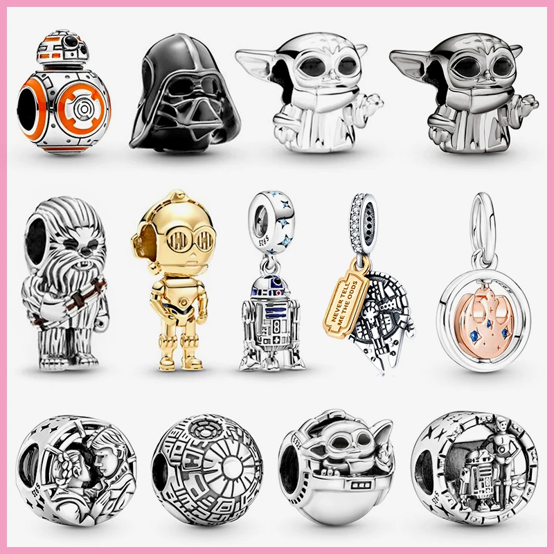 

Hot Sale Star Wars Yoda Shape Charm Beads Fits Pandora Charms Bracelets For Women 925 Silver Pendant Bead DIY Fine Jewelry Gift