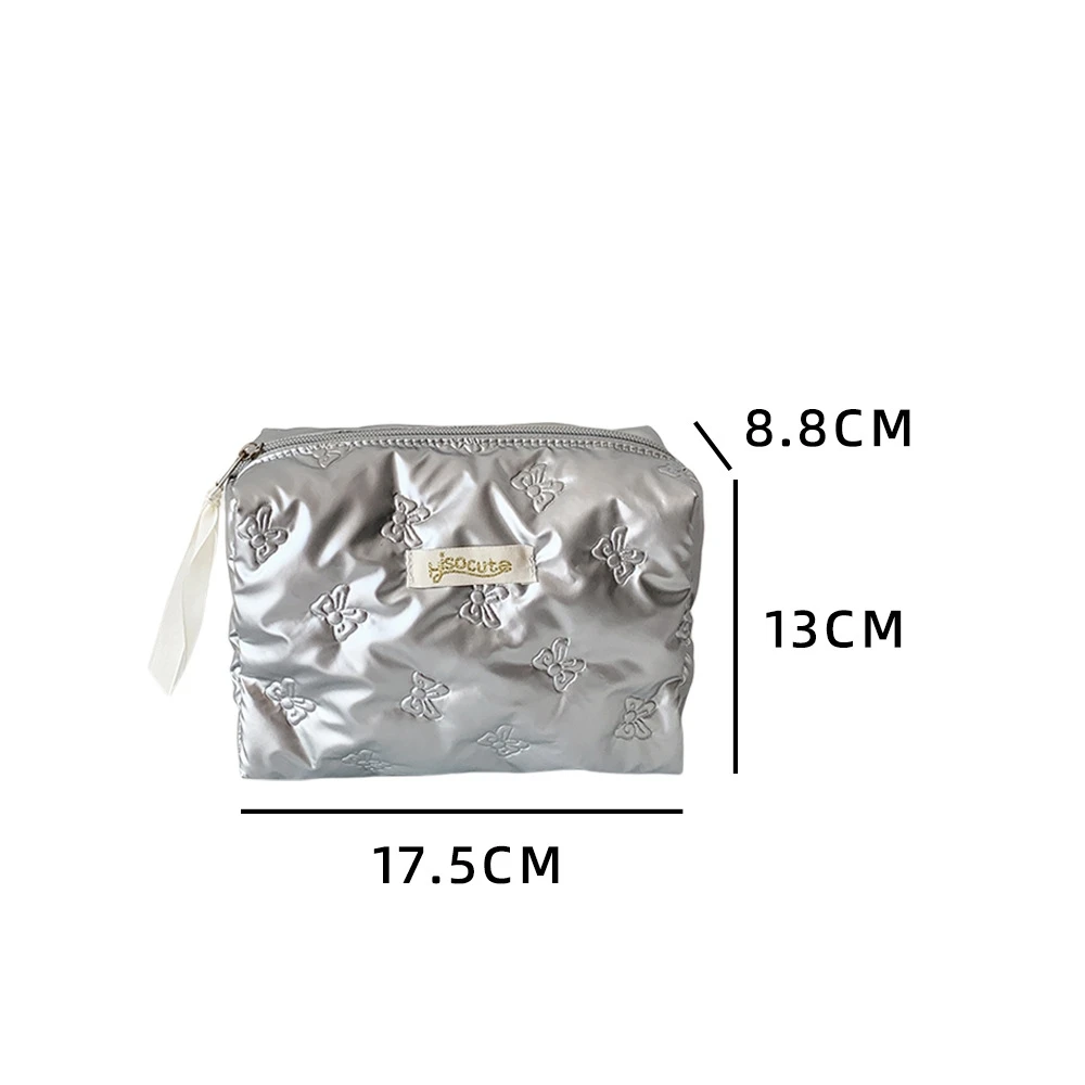 Portable Bow Cosmetic Bag Large Capacity Skincare Organizer Bag Student Travel Toiletries Storage Bag Makeup Accessory