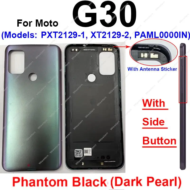 Motorola Moto G10 G20 G30 G50 G60 G50 5G 배터리 후면 케이스 하우징 커버 용 배터리 도어 하우징 유리 커버