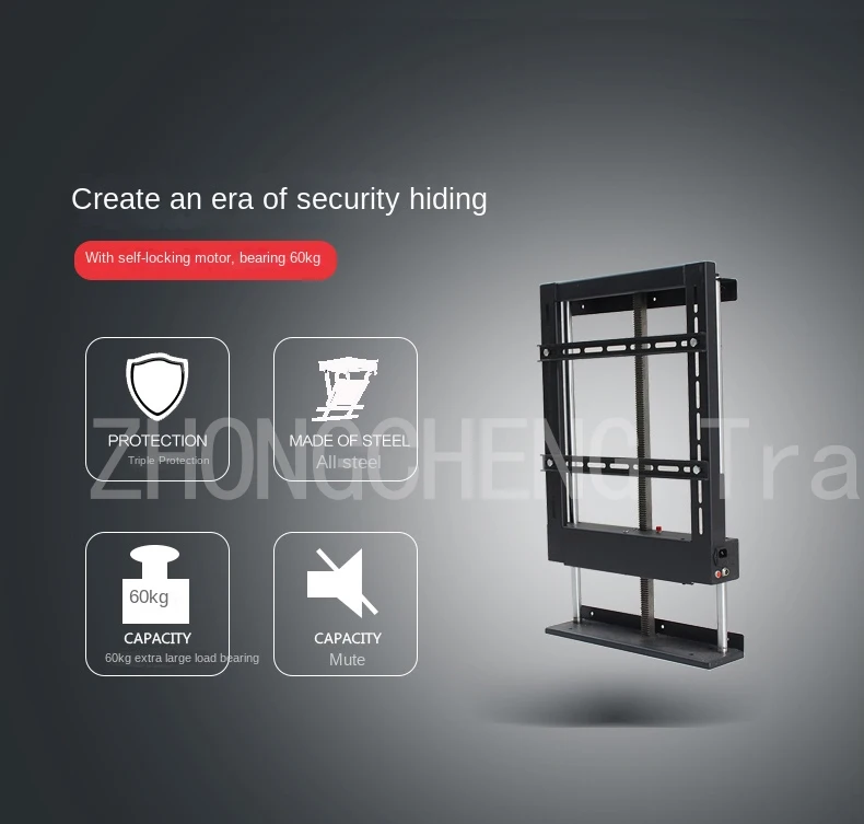 LCD TV lifting movement Electric TV cabinet partition lifter expansion bracket h