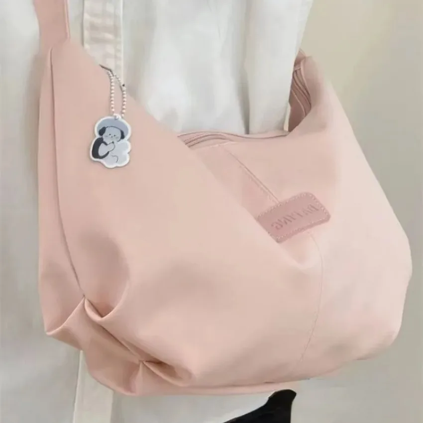 Casual Nylon Womens Shoulder Bag Korean Fashion Simple College Style Crossbody Bag Large Capacity Designer Ladies Handbag