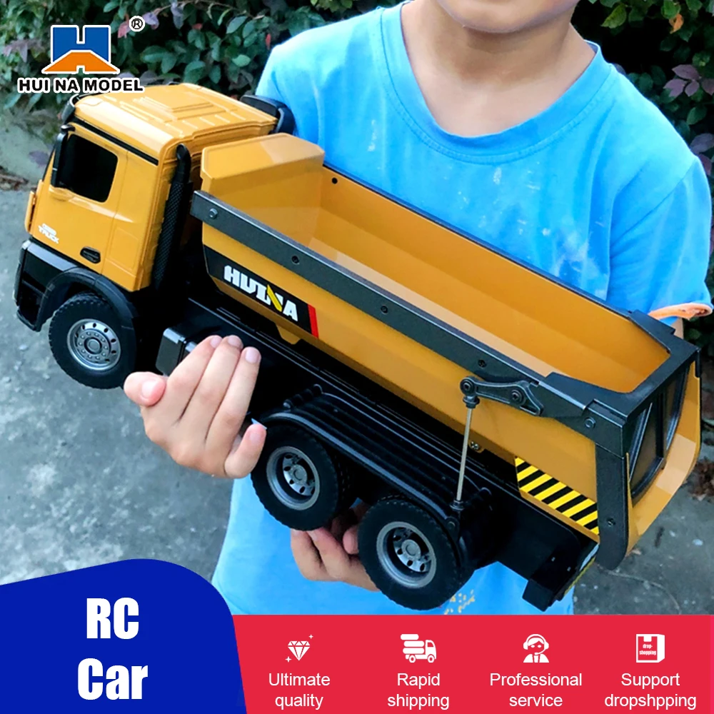 

RC Truck HUINA 1:14 Tractor 10CH Alloy Engineering Vehicle 2.4GHz Renmote Controll Car RC Dumper Educational Toy for Boys Gift