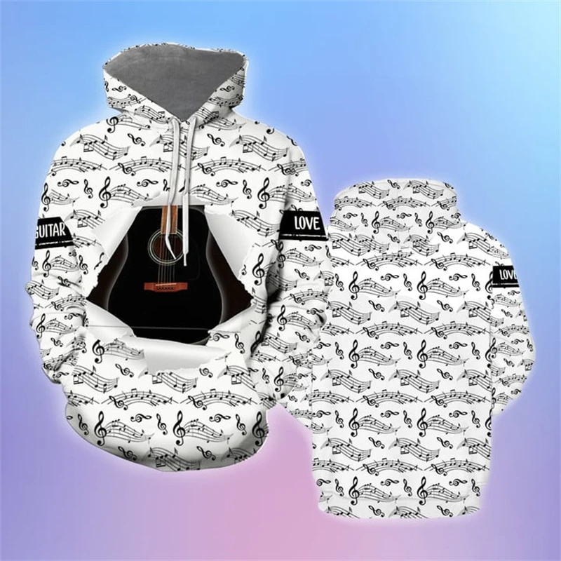 thumbnail image 1 of Sudadera con capucha con estampado gráfico de saxofón y guitarra para hombre, sudaderas con capucha de manga larga de otoño, sudaderas con capucha de gran tamaño para hombre, jerséis, abrigos, 1 of 5