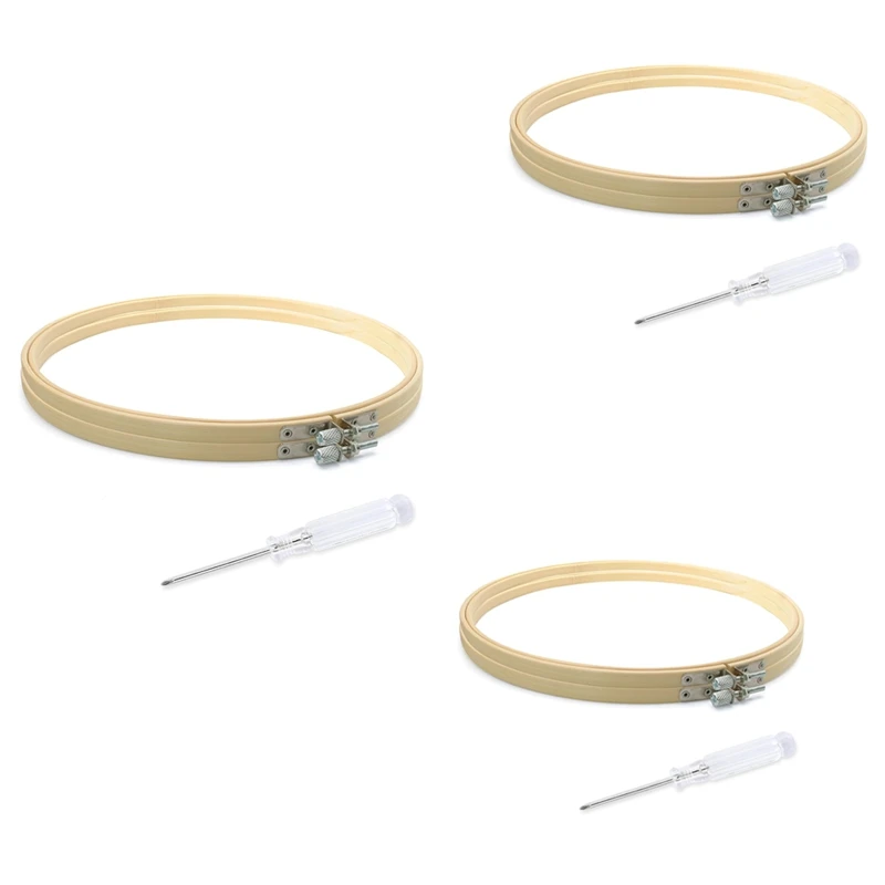 ABKP-2 Pieces Embroidery Hoops, Round Wooden Embroidery Hoops, Wooden Frames For Arts Crafts Sewing