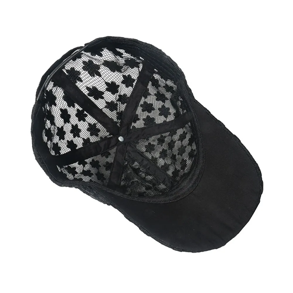 Baseball Cap 1PC Women Korean Version Summer Thin Lace Flower Mesh Breathable Sun Hat