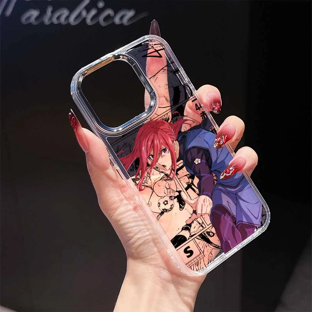 Transparent Soft Cover Phone Case - Cool Blue Locks Design Inspired by S-Seishiro Nagi