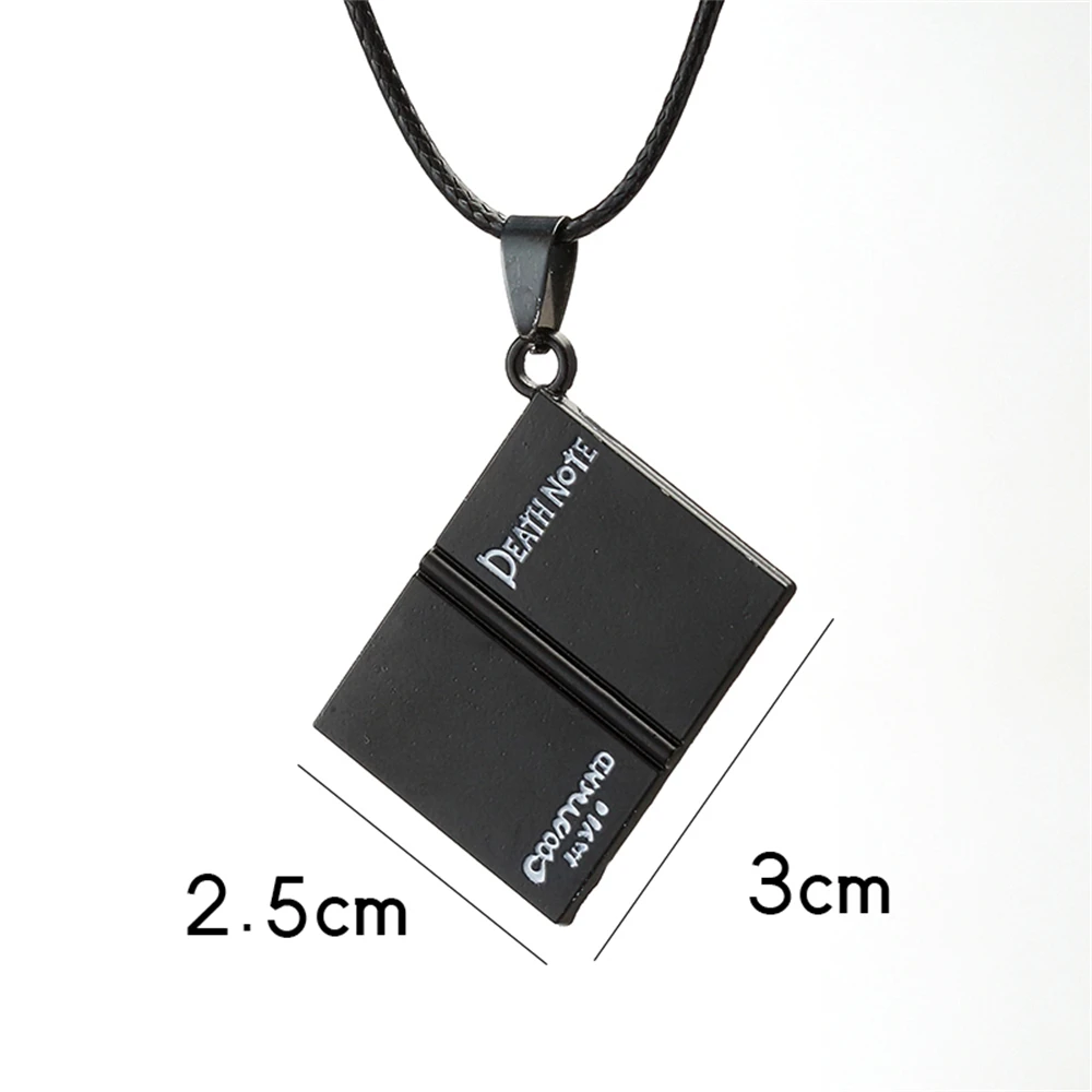 Anime Death Note Necklace Rope Leather Choker Fashion Black Note Book Model Pendant Necklace For Women And Men Accessory