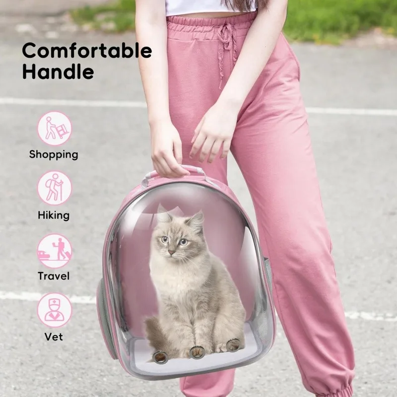 Expandable Pink Pet Backpack 5