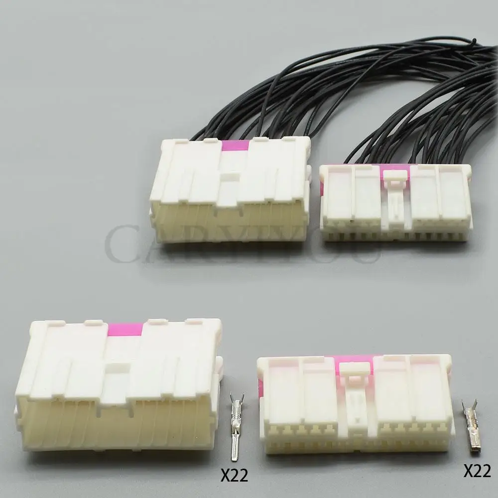 1 Set 22 Hole Female Male Car DVD Plug Auto Audio Wire Cable
