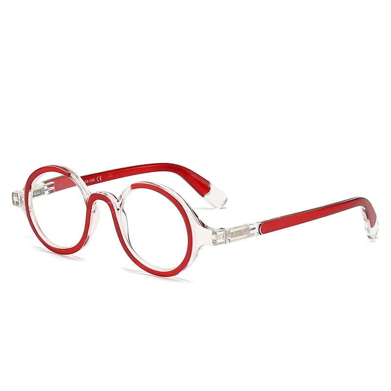 Pequeno quadro redondo óculos de leitura, óculos presbiópicos retro, luz azul bloqueio Hypermeopia Eyewear, + 1.0, + 4.0