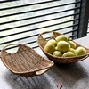 Rattan Fruit Bread Snacks Storage Tray Coffee Bar Storage Basket Nordic Desktop Cosmetic Sundries Organizer Kitchen Storage Boxs 3
