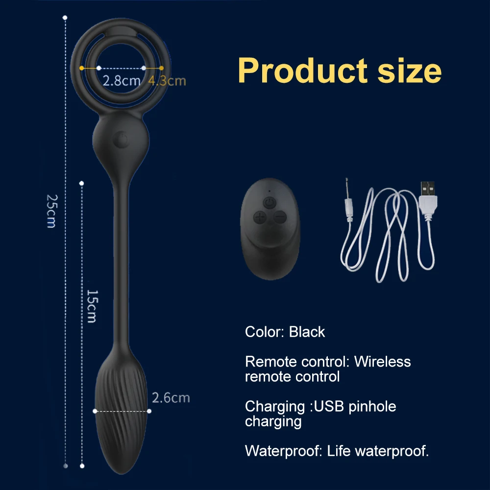 Anal Vibras Dildo Vibrating Male Prostate Massager Delay Ejaculation  Double Ring Butt Plug Toys for Men G_voghion.com