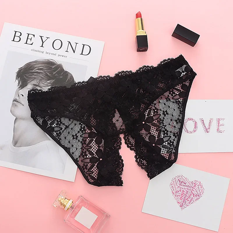 Ladies Sexy Underwear Panties Open Crotch Thong Can Be Inserted Free Take Off Briefs Transparent for Sex Women Lingerie