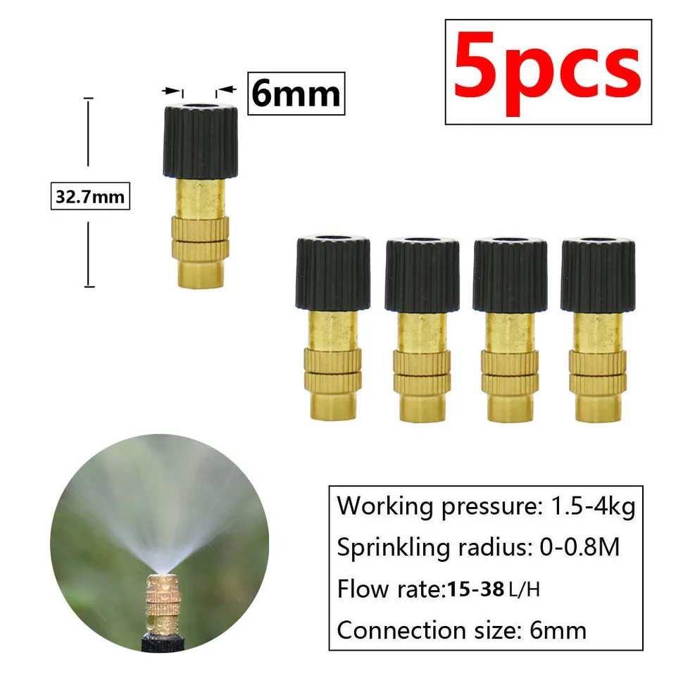 Sistema di Nebulizzazione Fai-da-te per Esterni, Spruzzatore da Giardino, Linea di Nebulizzazione da 10m, 12 Ugelli in Ottone per Patio, Terrazza, Serra  15