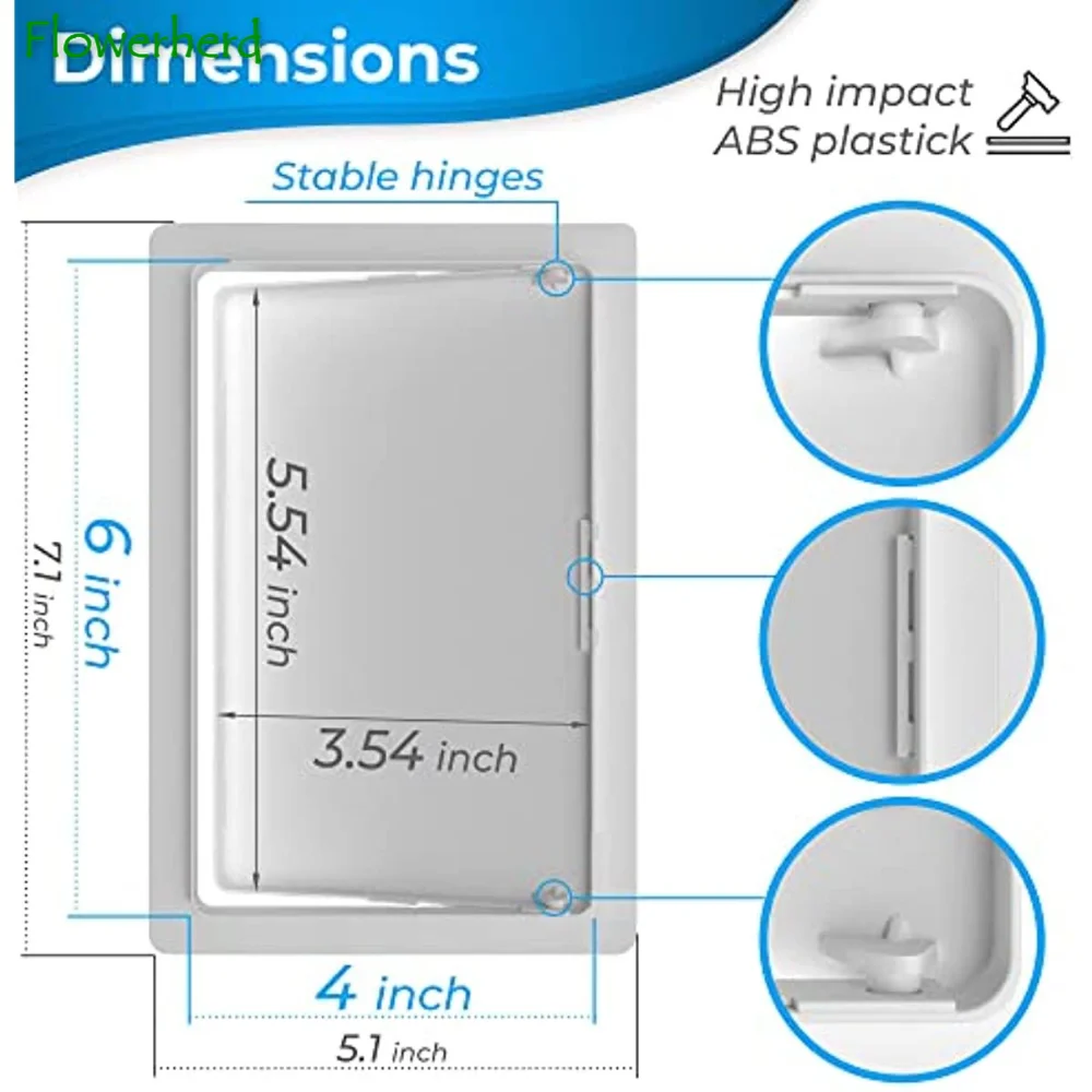 Access Panel for Drywall Multi-size Wall Hole Cover Access Door Plumbing Access Panel for Drywall - Heavy Durable Plastic White