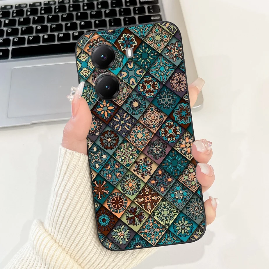 Cute Cat Grid Pattern Soft Silicone Phone Case Cover