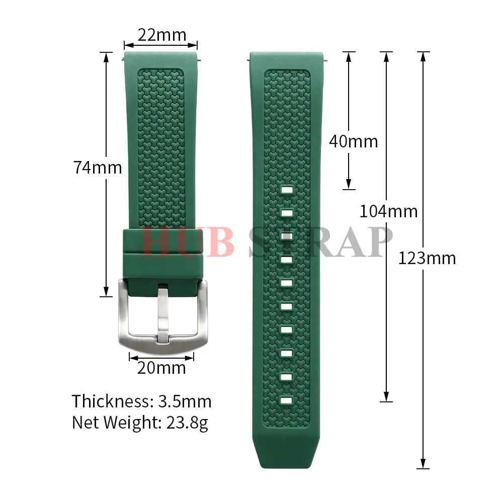 Enhanced Silicone Rubber Watch Strap - Sports & Business Wristband in Multiple Colors
