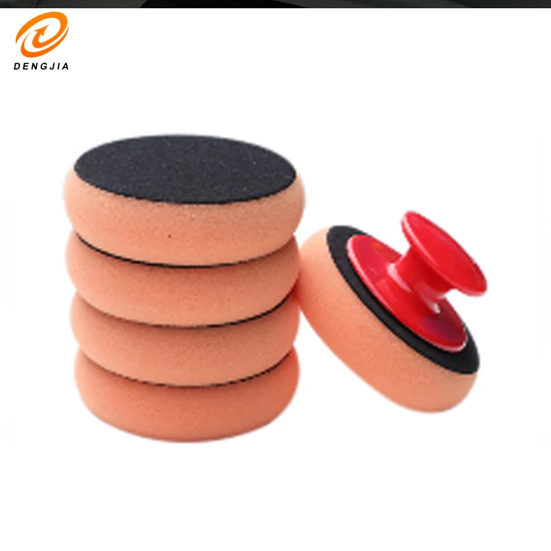 Car Wash Sponge 5PCS Car Waxing Handle Polishing Tools Beauty Cleaning and Maintenance Supplies Manual Waxing Sponge Artifacts