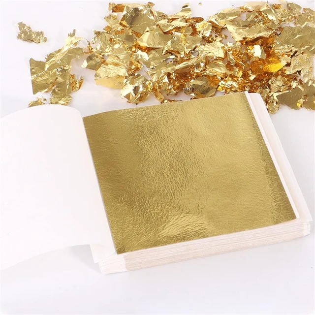 100pcs Imitation Shiny Gold Foil Paper Leaf Sheets for Gilding DIY Craft  Art Nail Wedding Birthday Party Home Decoration Paper - AliExpress