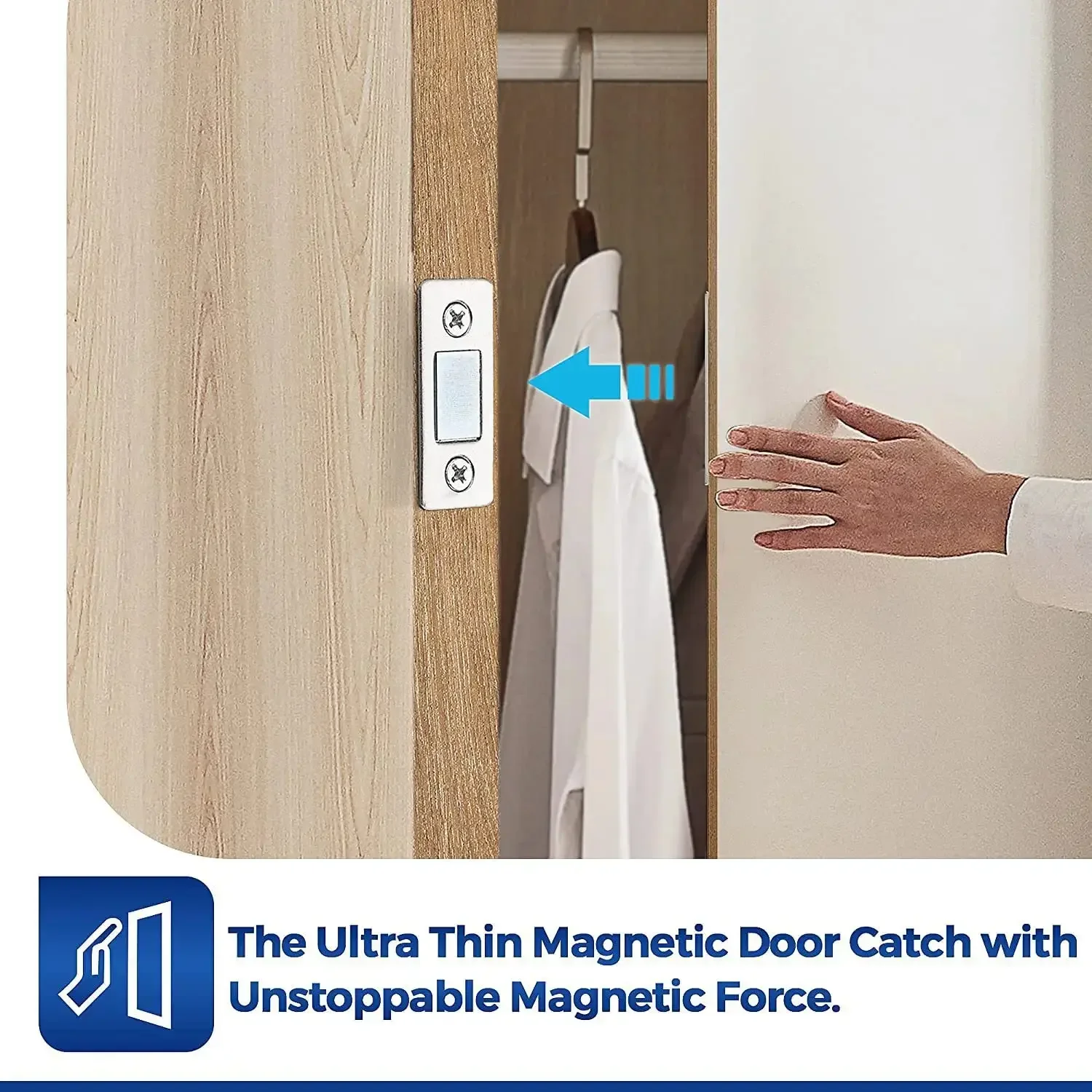 2 Pack Ultra Thin Cabinet Magnetic Catch Adhesive Drawer Magnet Catch For Kitchen Closet Door Closing Magnetic Door Closer