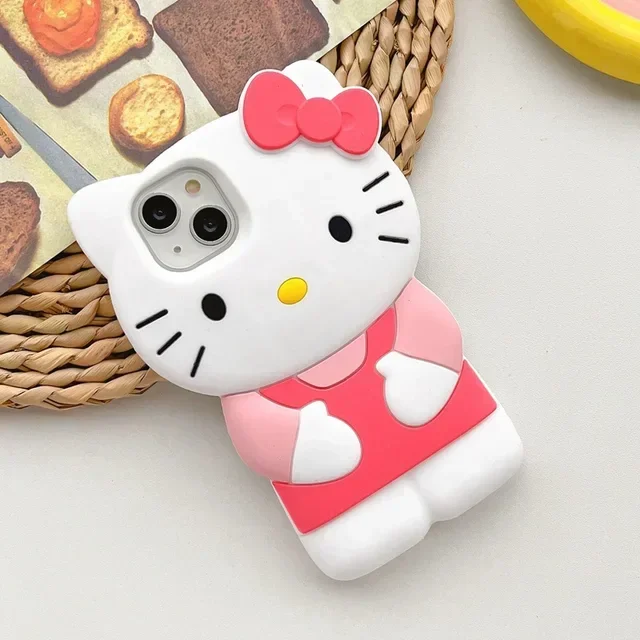 thumbnail image 1 of Sanrio Hello Kitty Cartoon 3D Bow Phone Case For iPhone 15 14 13 Pro Max 11 12 13 Pro MINI XR XS MAX Y2K Anti Fall Silicone Case, 1 of 5