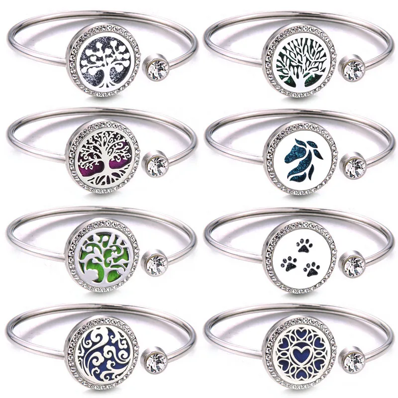 Bracelet diffuseur d'huiles essentielles pour femme, bijoux d'aromathérapie,  arbre de vie en cristal, fleur, médaillon, cadeau, nouveau, 2023 -  AliExpress