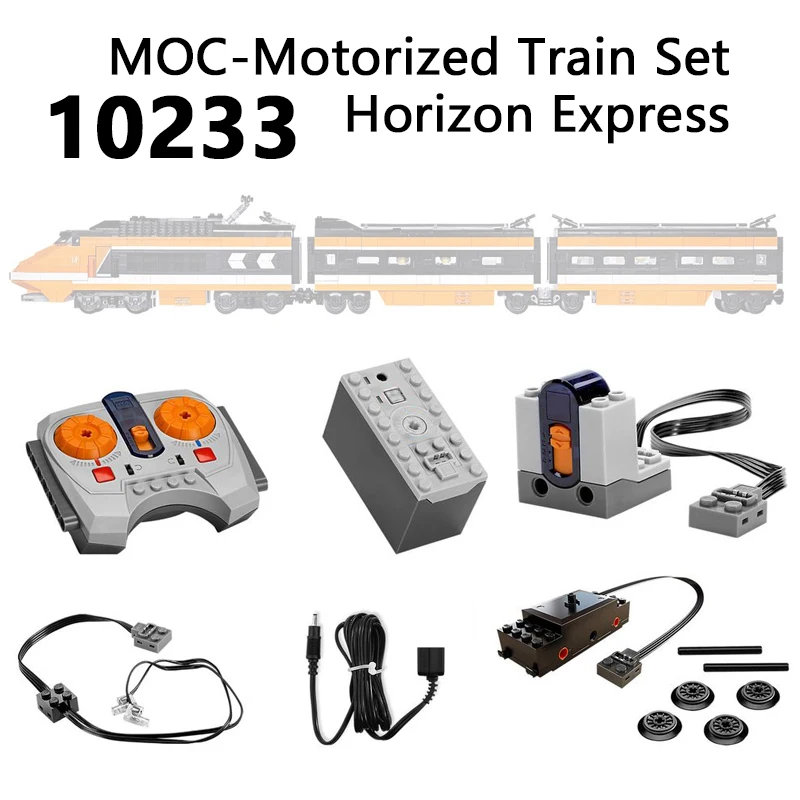 Moc Motorizzato Funzioni Di Alimentazione 9V Train Motor Ir Speed Telecomando E Luce Per Creative Expert 10233 Horizon Express Set Toy
