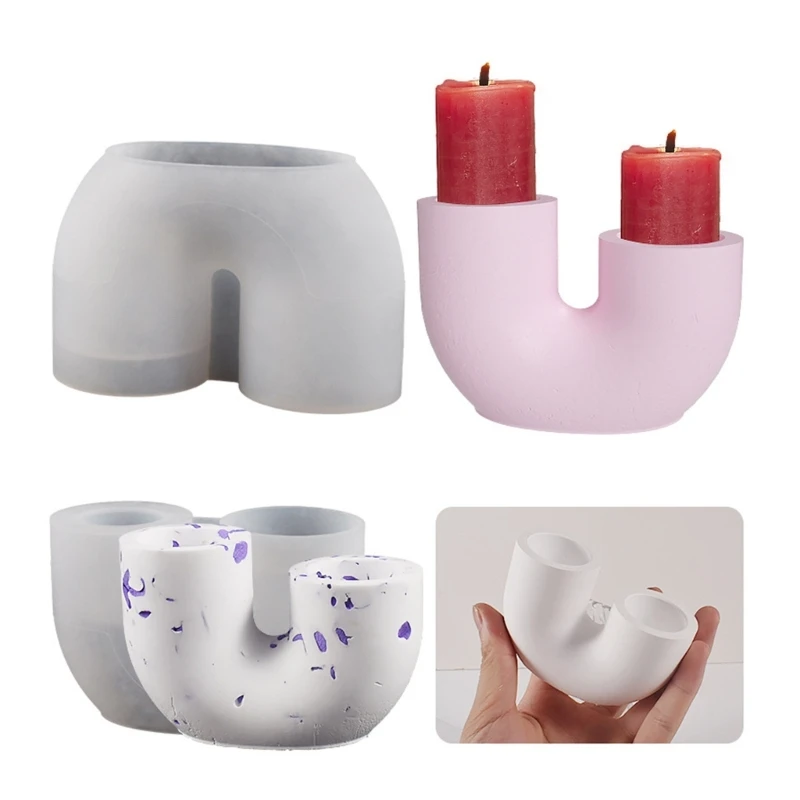 

Epoxy Resin DIY Plaster Casting Tool Room Tabletop Candlestick Molds Decoration DropShip