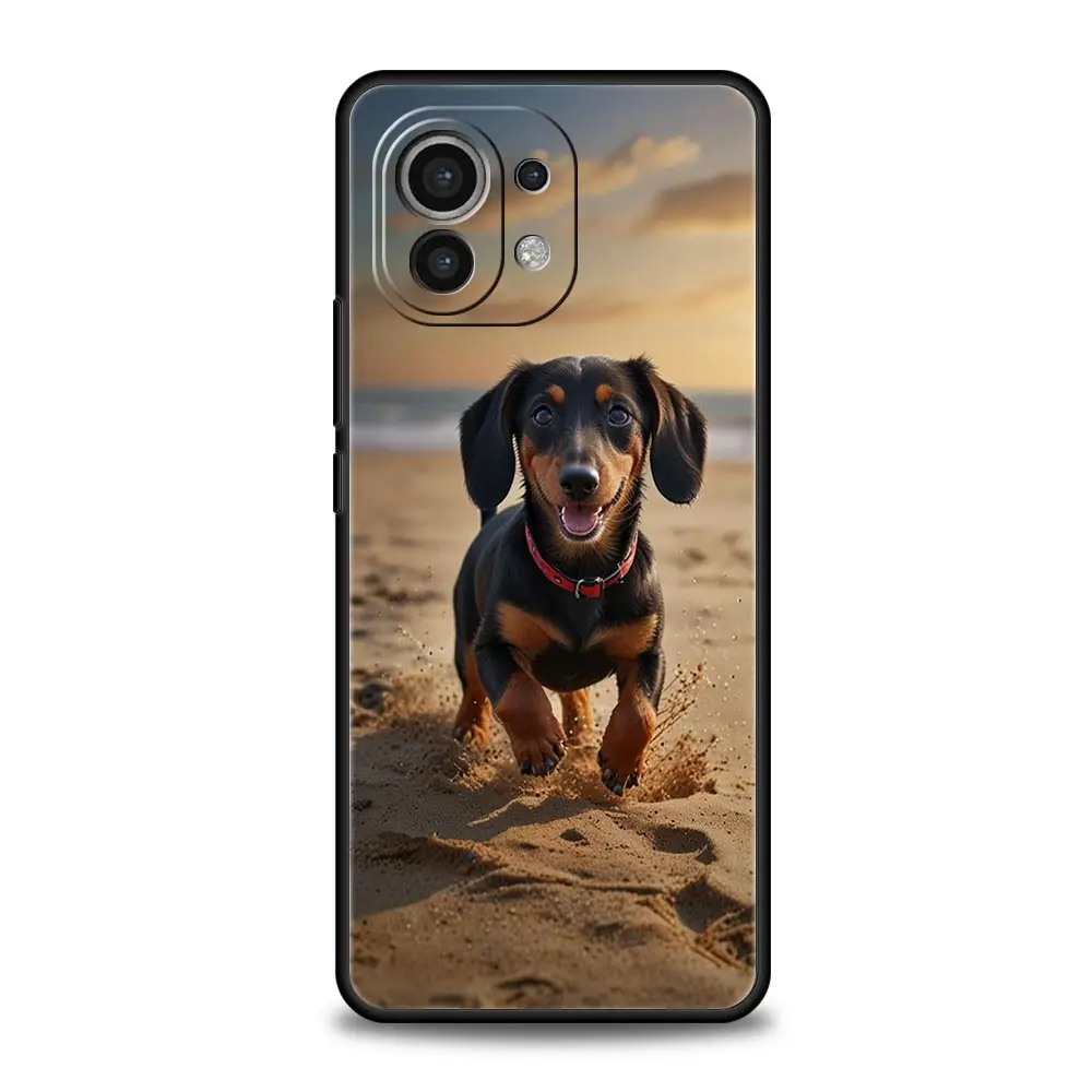 Dachshund Silhouette Dog Soft Phone Cover - Cute Animal Design