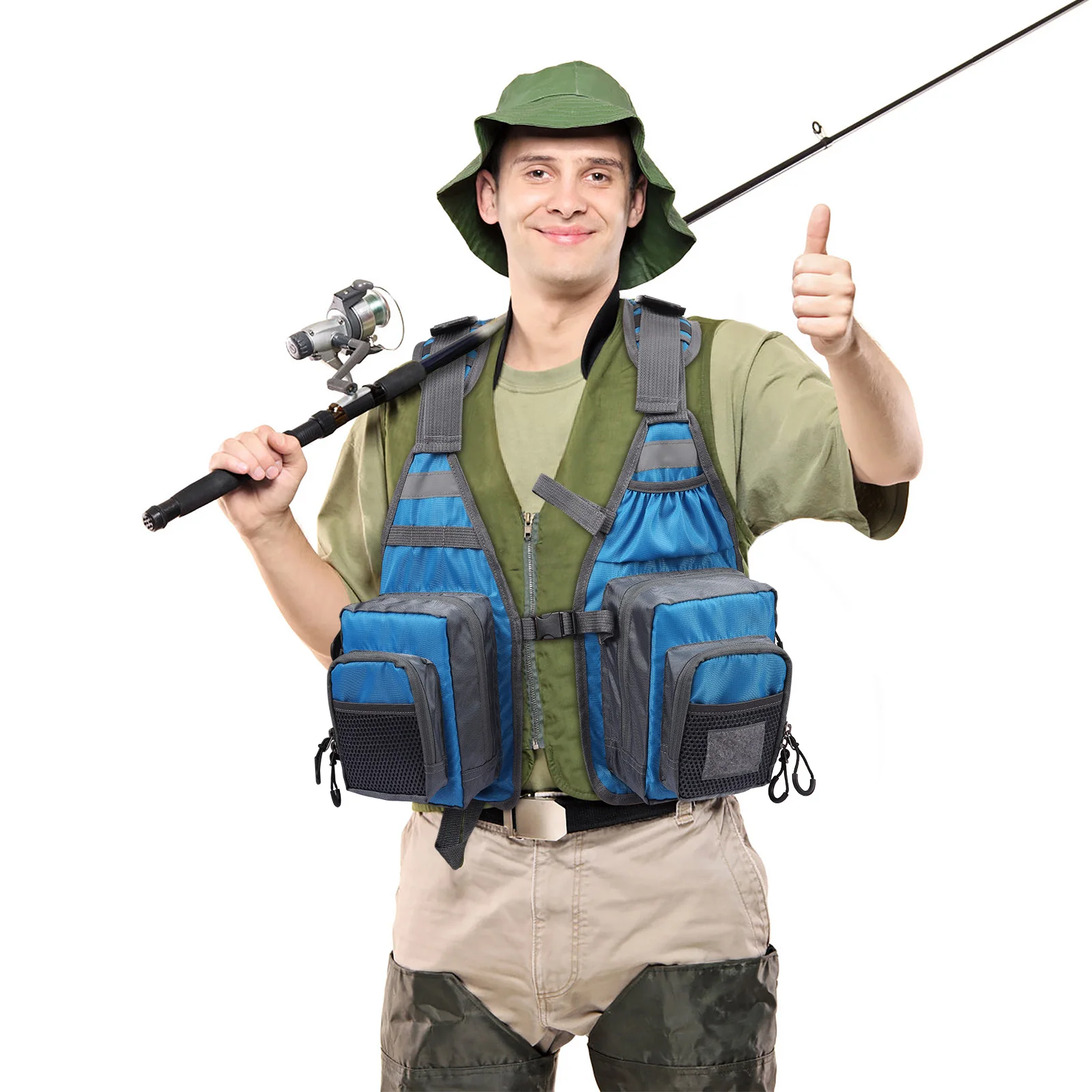 Quick Dry Fly Fishing Mesh Vest Multi-pocket Outdoor Sports Lightweight Vest 