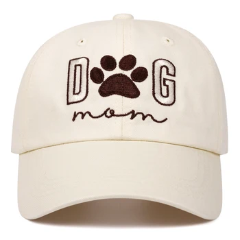 DOG MOM pet footprint letter embroidery baseball caps women men outdoor hip-hop casual duck hats 1