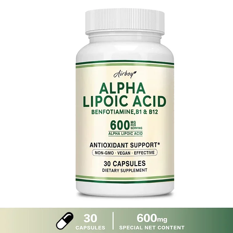 Alpha Lipoic Acid Capsules - Promotes Nervous System Health, Blood Circulation, Cardiovascular Support, Brain Health