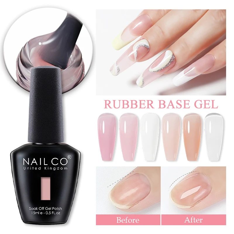 

NAILCO 15ml Semi-permanent Rubber Base For Gel Varnish Hybrid Nail Base Coat Top Coat For UV Gel Nail Polish Manicure LED Enamel
