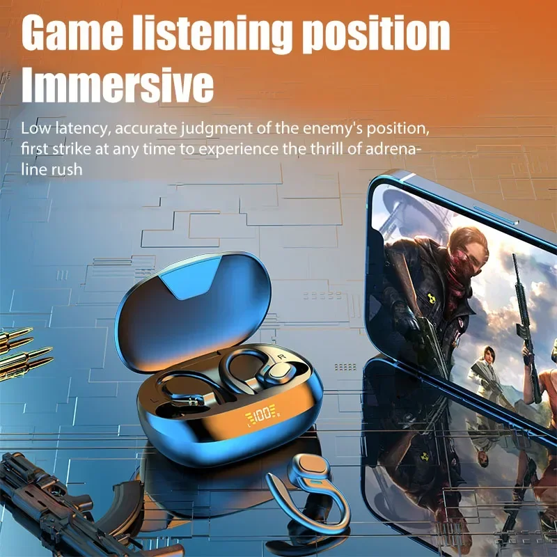 

Bluetooth Headset with Mic Earbuds LED Display Ear Hook Wireless Headphones Stereo Bluetooth Earphones Original TWS Wireless