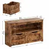 IRONCK Toy Storage Organizer for Boys and Girls, with Drawers, Wheels and Open Shelf for Nursery, Playroom, and Bedroom,Brown 3
