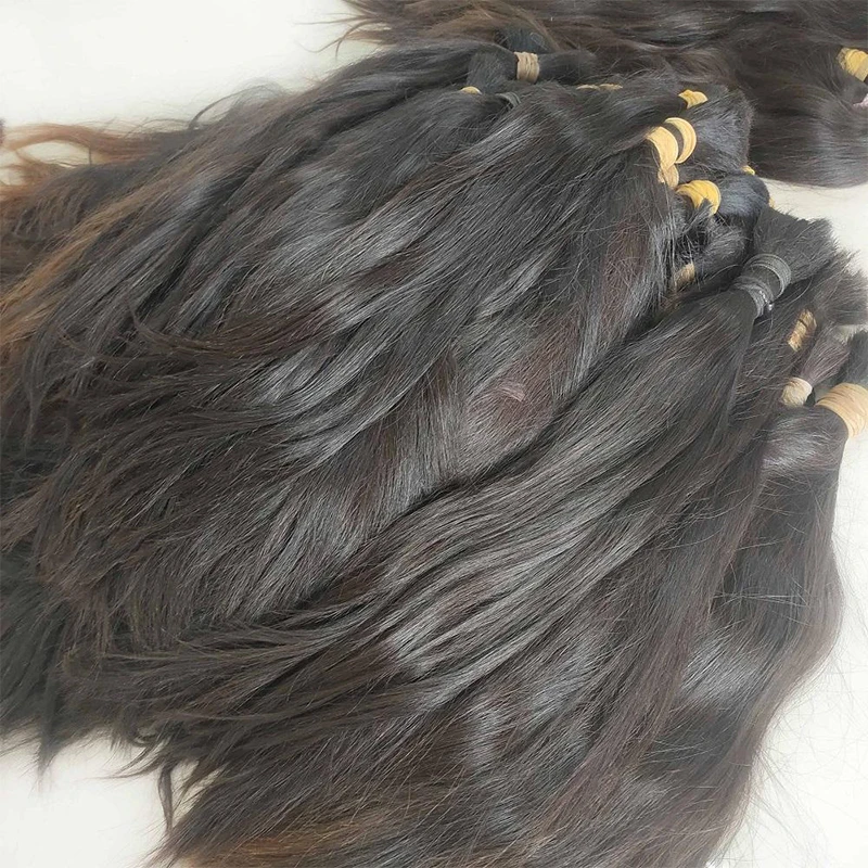 100% Natural Raw Bulk Straight Human Hair Bundles No Weft Unprocessed Braiding Extensions Elegant For Women Choice 50g 100g/pcs
