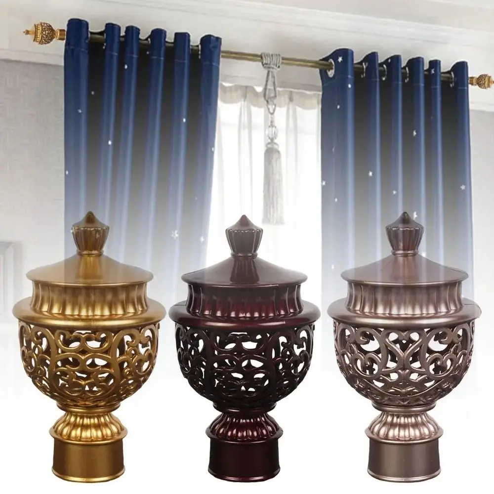4Pcs/set Fashionable Curtain Rod Decorative Head European Style Roman Pole Sealing Plug Curtain End Cap Cover Home Decor