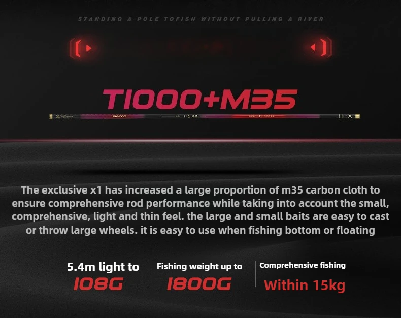 Description Picture 4 of item2.7m-7.2m Hand Fishing Rod Super Light Hard Carbon Fiber 4H Carp Telescopic Fishing Pole River Lake Stream Rod Wild Fishing