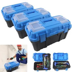 Plastic Tool Box Tool Storage Box Large-capacity Electrician Work Empty Toolbox Shockproof Portable Tool Organizer Double Layer