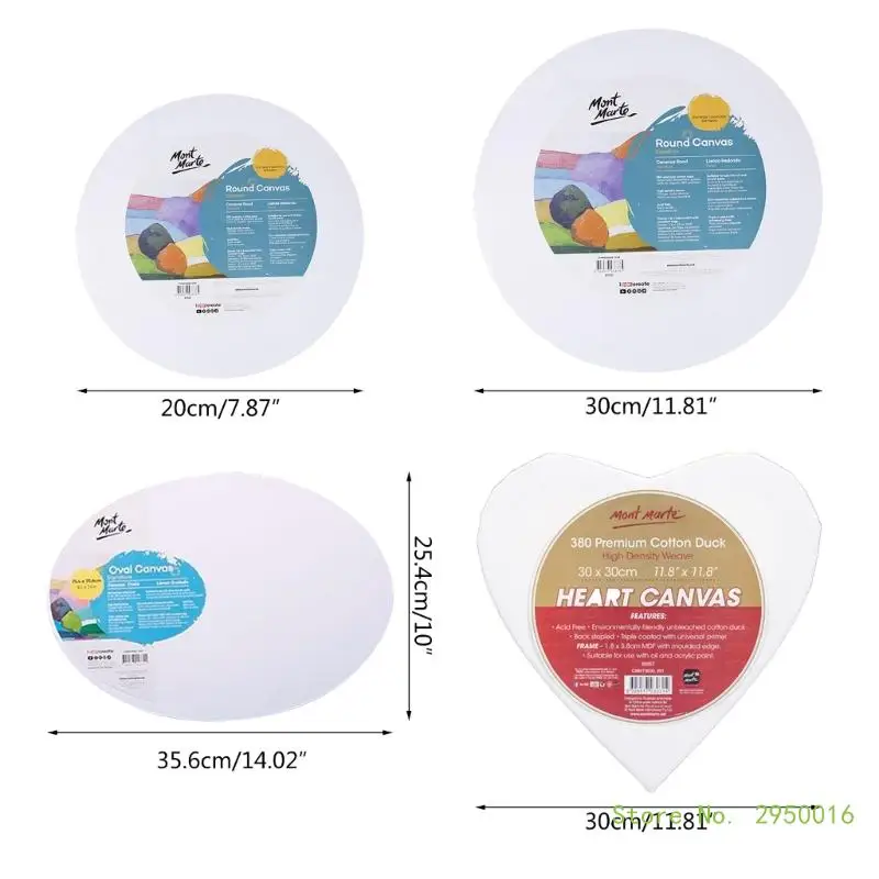 Blank Canvas Canvas Frame Round Oval Heart Shaped Stretched Painting Panel Boards Oil Paint Sketchpad